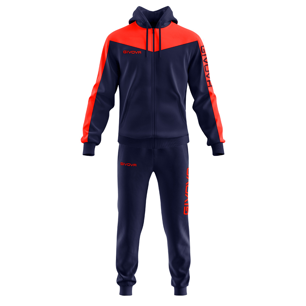 Givova Roma Hooded Tracksuit Navy Red