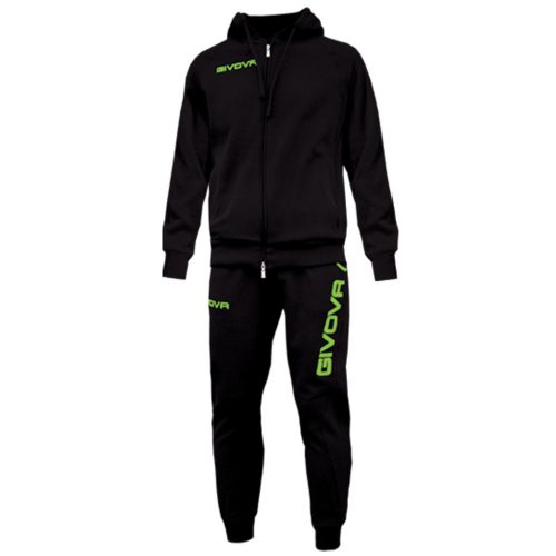 Givova King Tracksuit Black Green Fluo