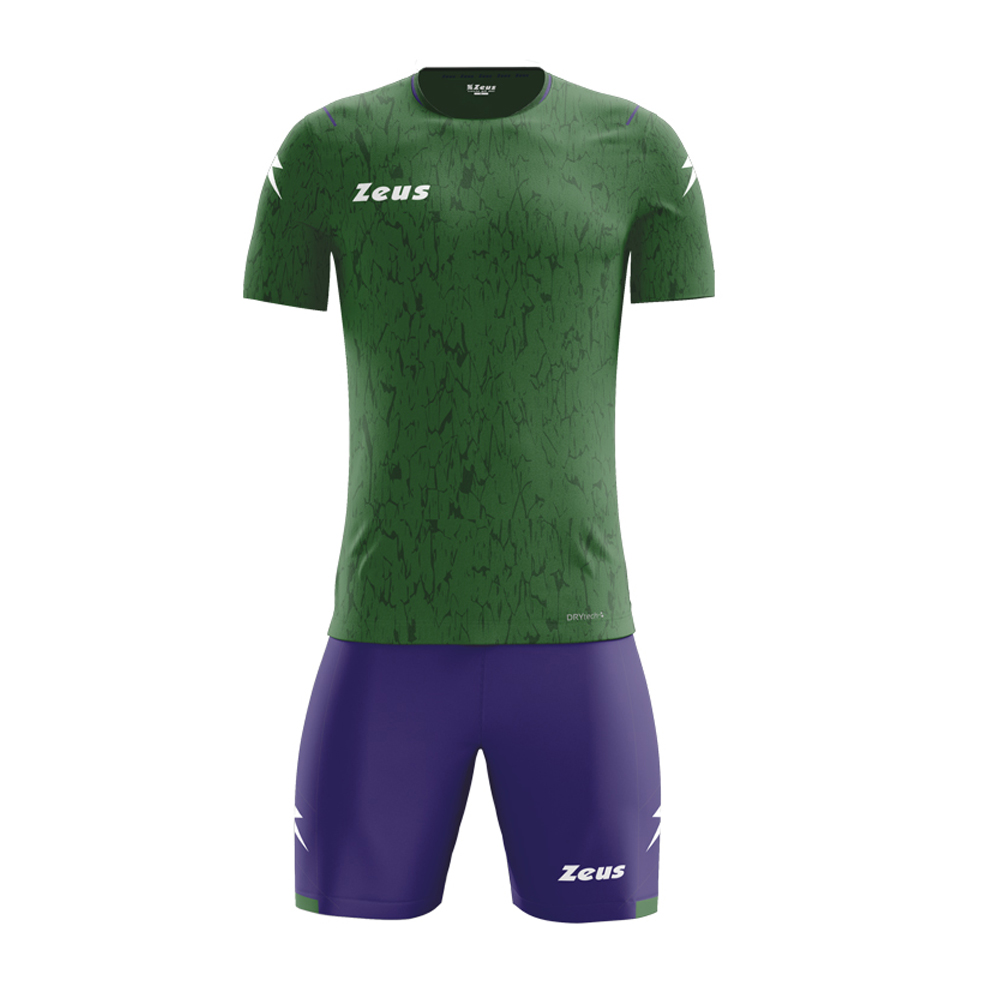 Zeus Hero Football Kit Green Purple