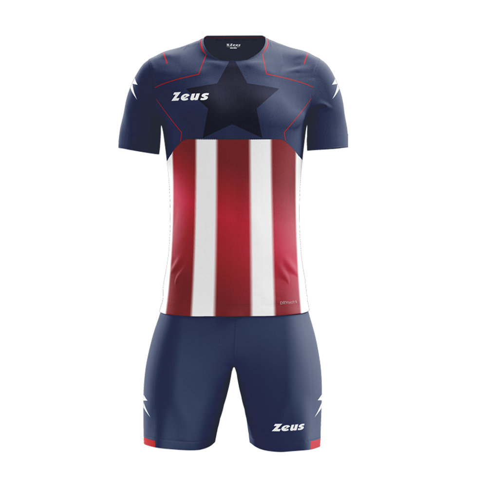Zeus Hero Football Kit Navy Red