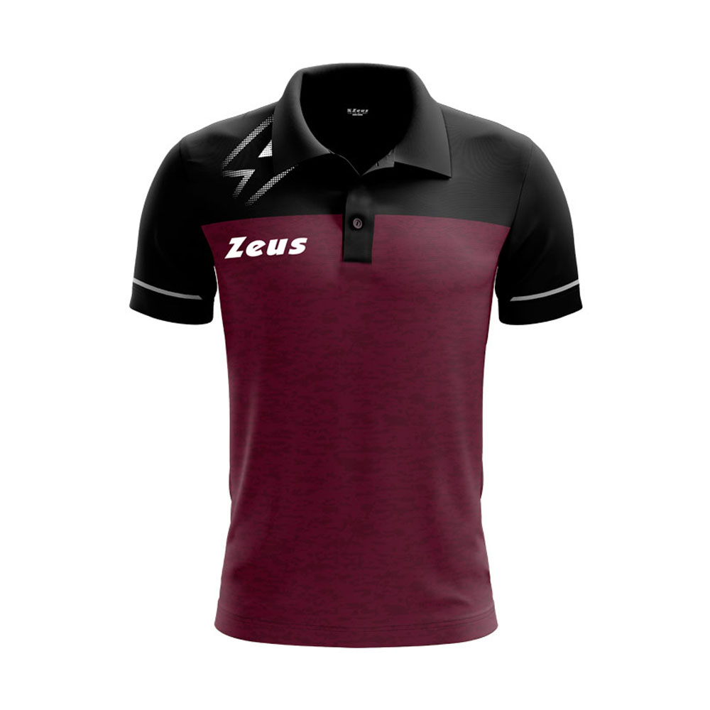 Zeus Bikolar Polo Shirt Maroon Black