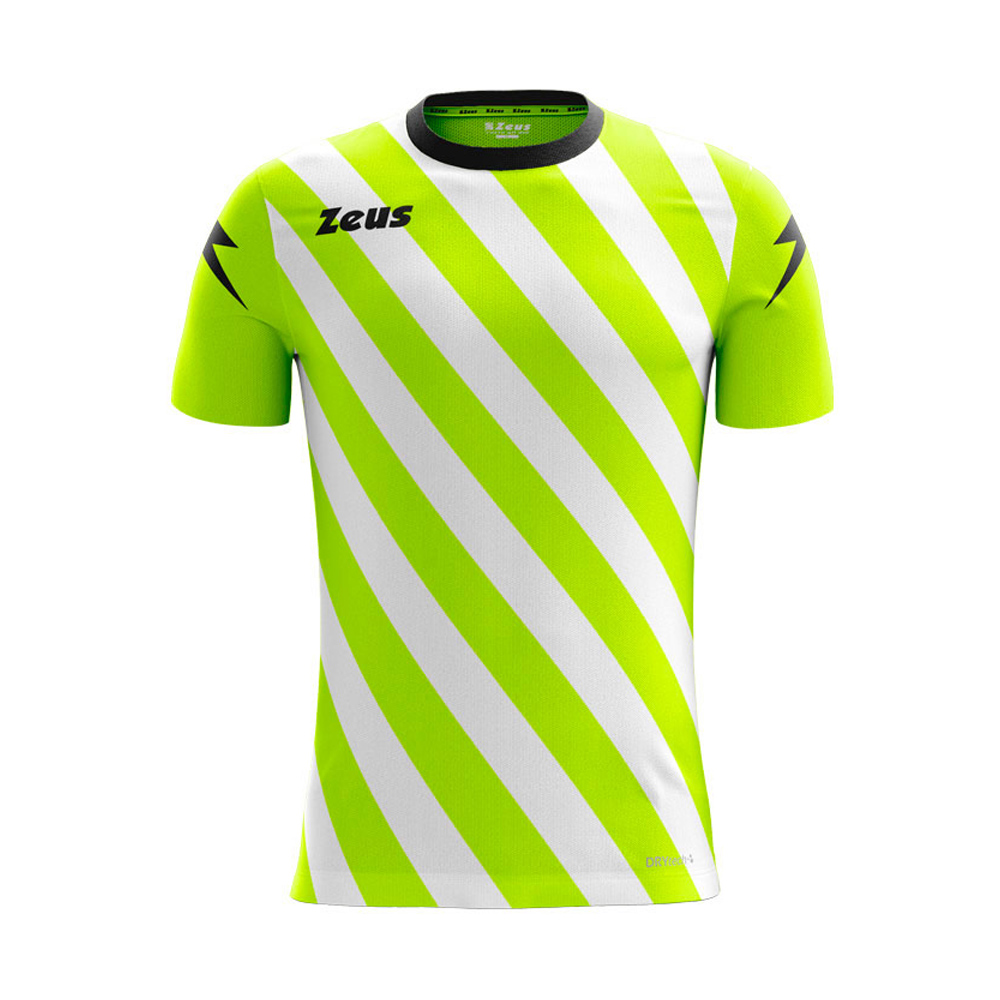 Zeus Zip Football Shirt Yellow Fluo White