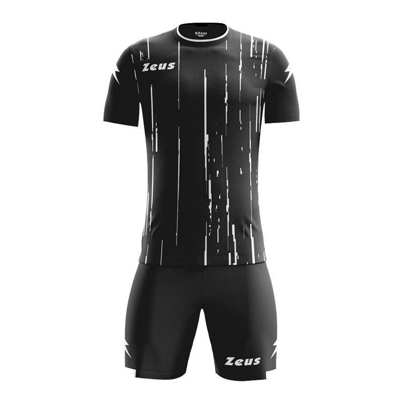 Zeus Bolt Football Kit Black White