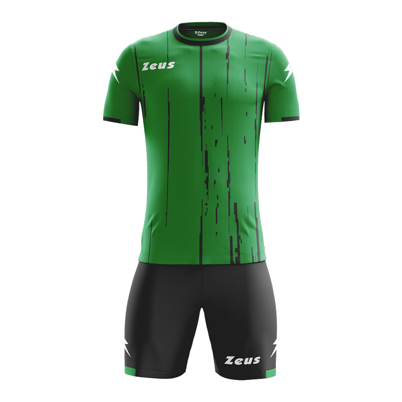 Zeus Bolt Football Kit Green Black