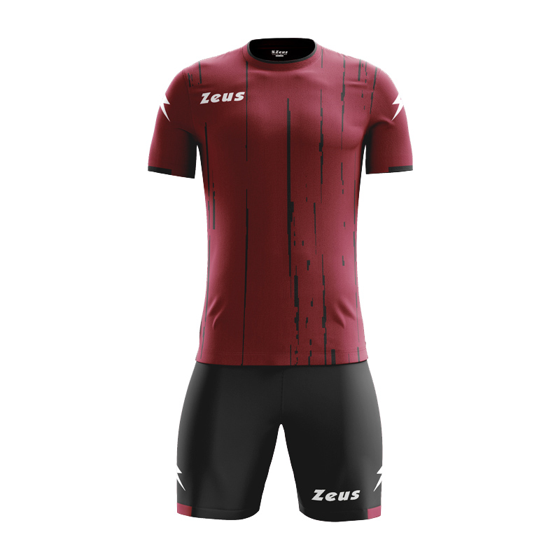 Zeus Bolt Football Kit Maroon Black