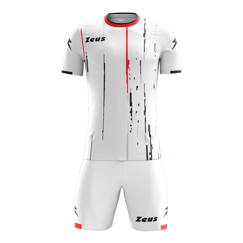 Zeus Bolt Football Kit White Black Red