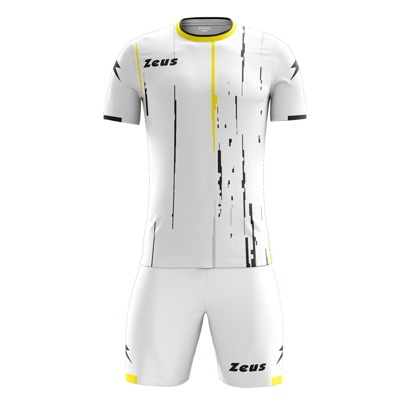 Zeus Bolt Football Kit White Black Yellow