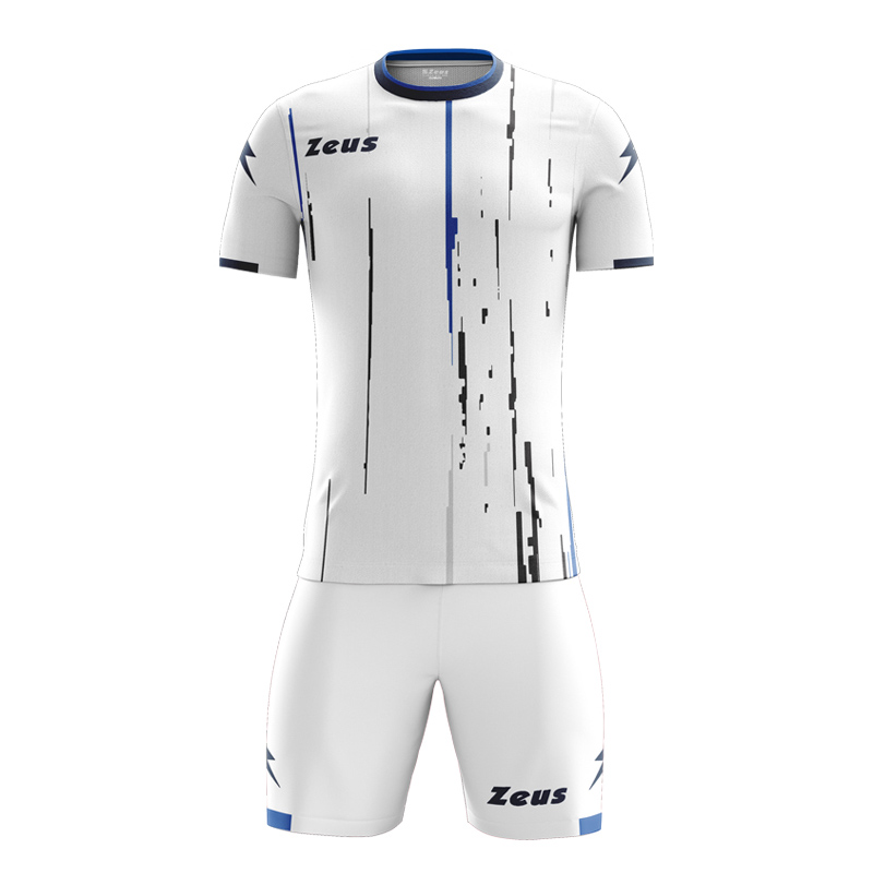 Zeus Bolt Football Kit White Navy Blue