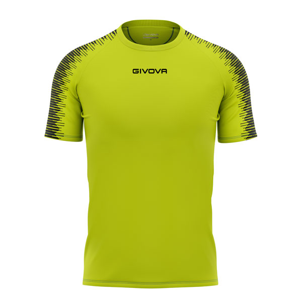 Givova Club In Mesh Football Shirt Yellow Fluo Black