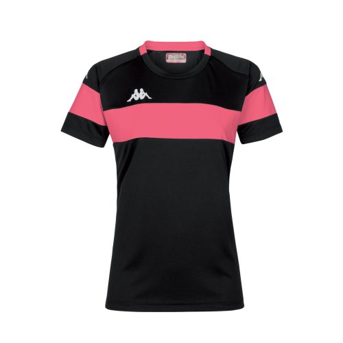 Kappa Dareta Womens Football Shirt Black Fuchsia