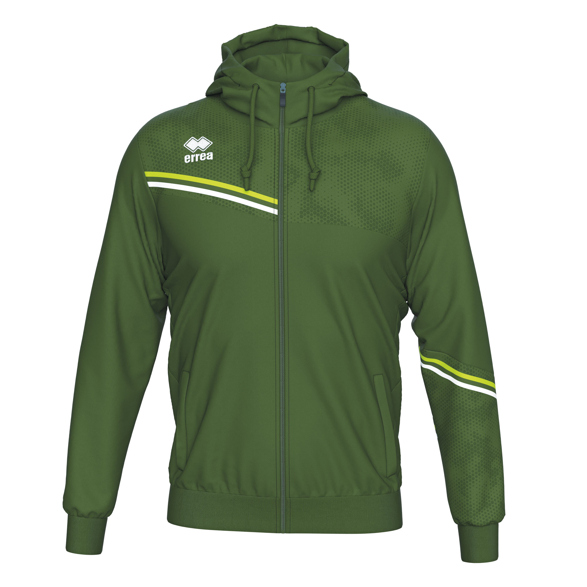 Errea Eber Hoodie Military Green Green Fluo White