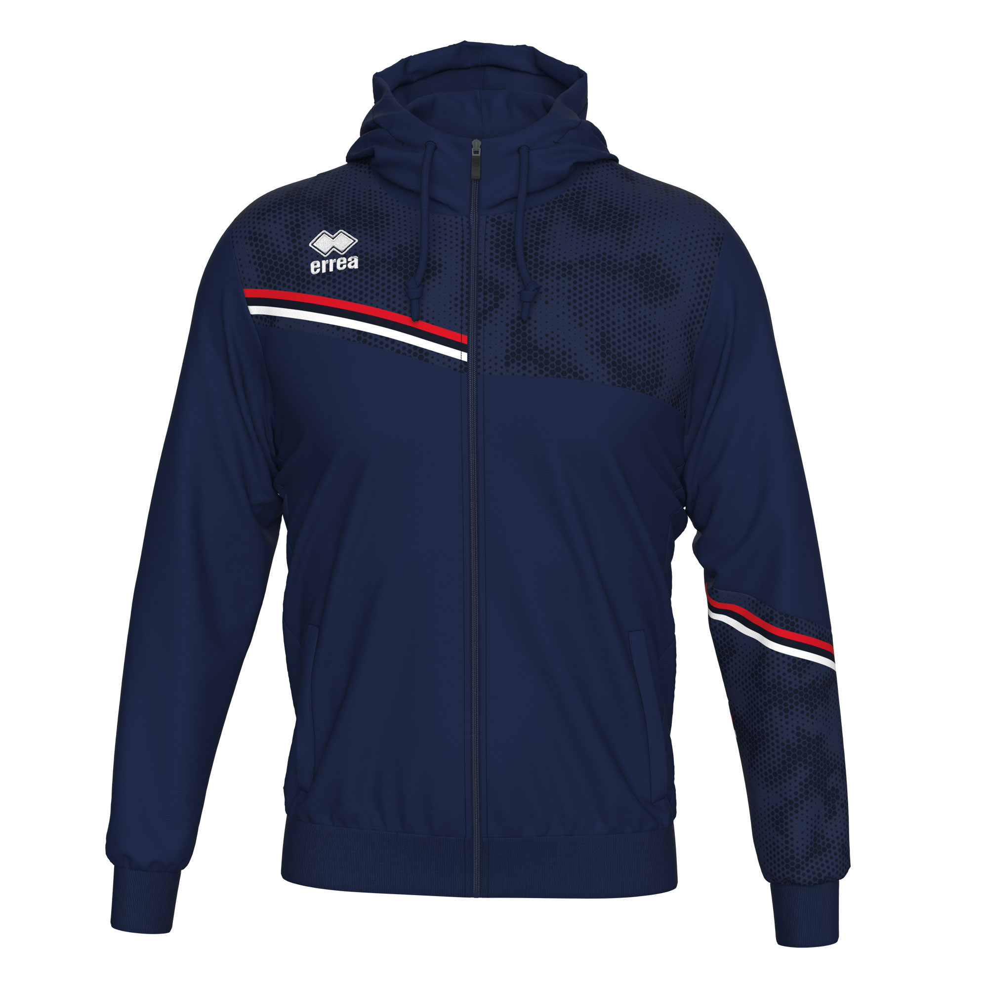 Errea Eber Hoodie Navy Red White