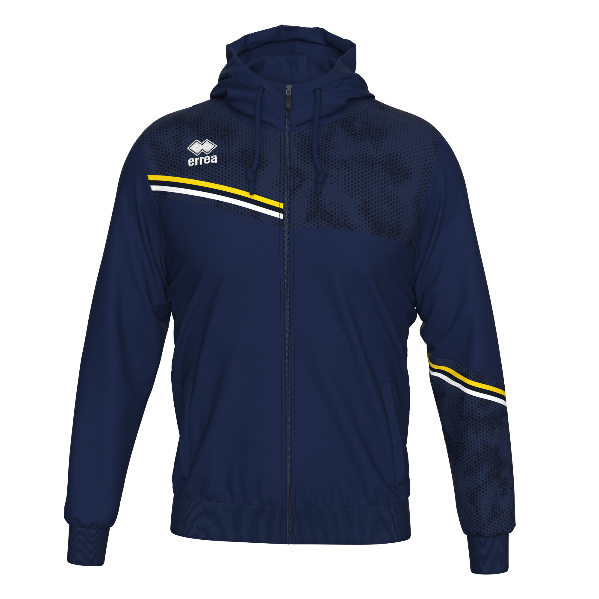 Errea Eber Hoodie Navy Yellow White