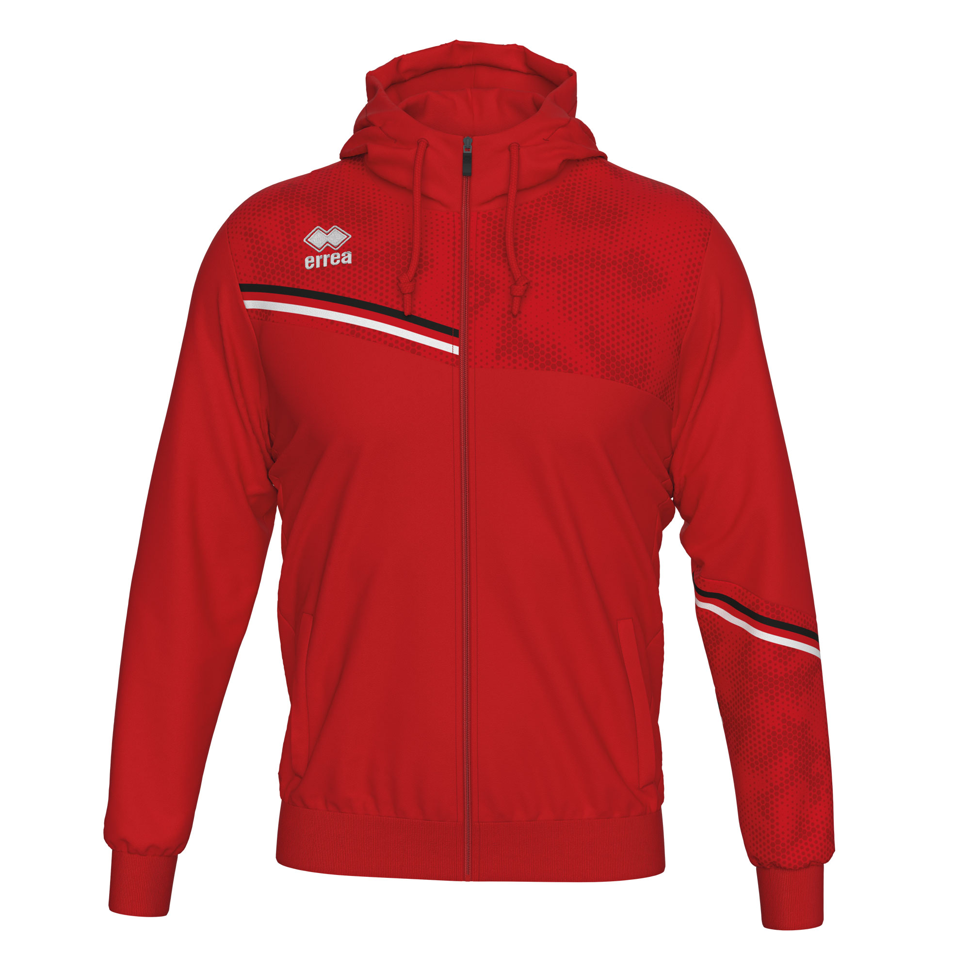 Errea Eber Hoodie Red Black White