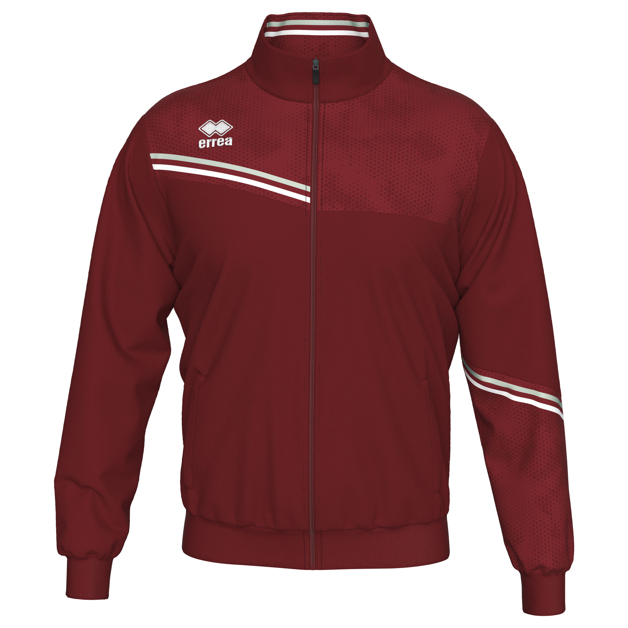 Errea Elton Tracksuit Top Maroon Grey White