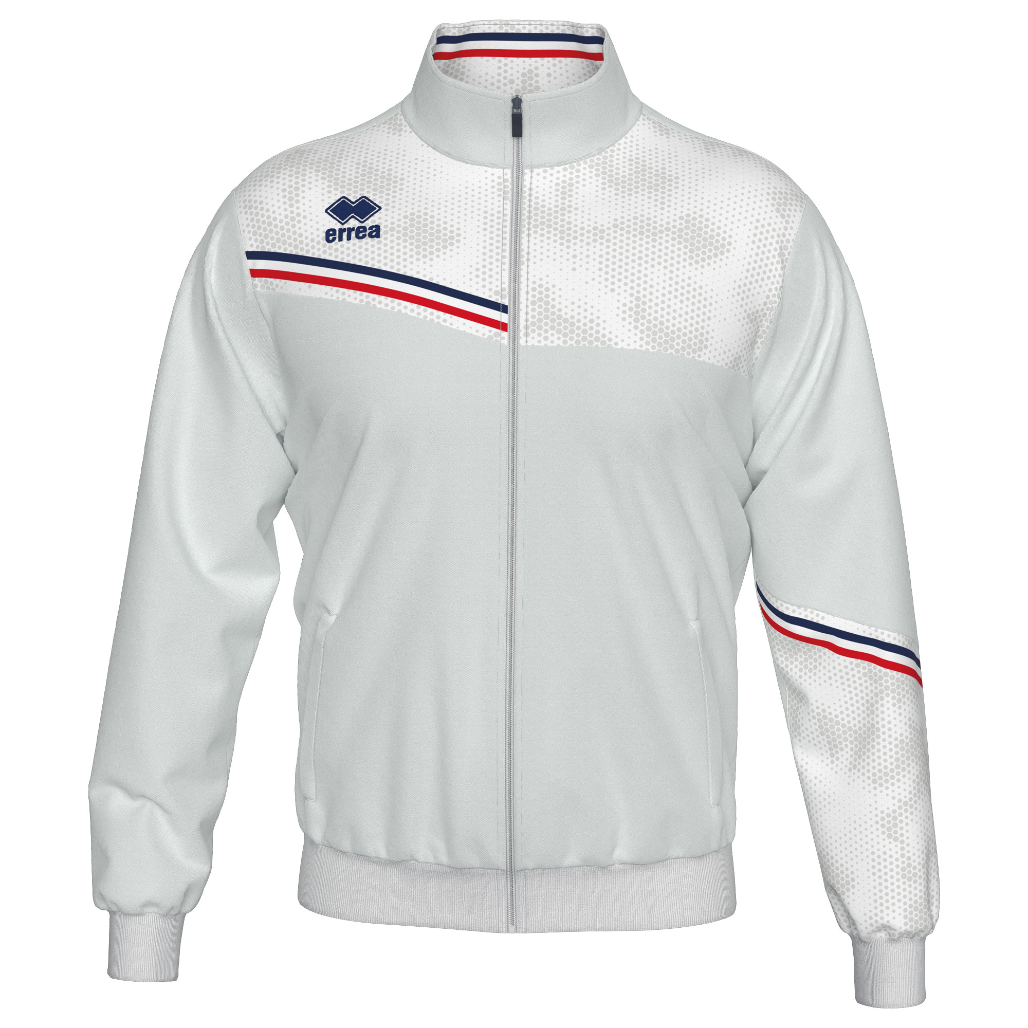 Errea Elton Tracksuit Top White Navy Red