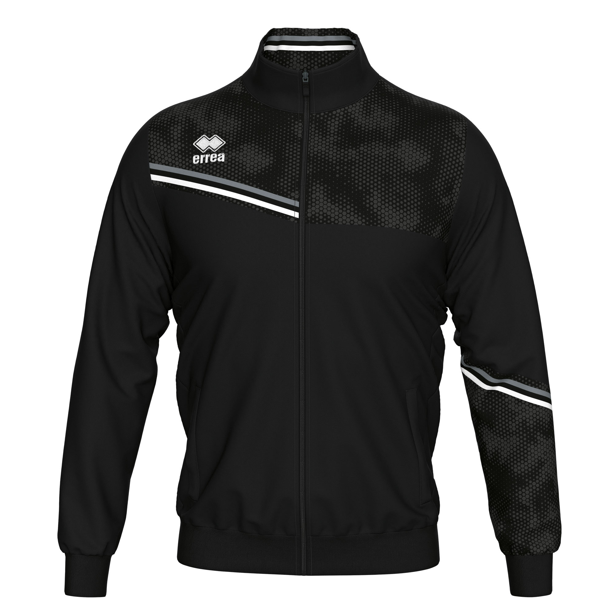 Errea Erick Tracksuit Top Black White Grey