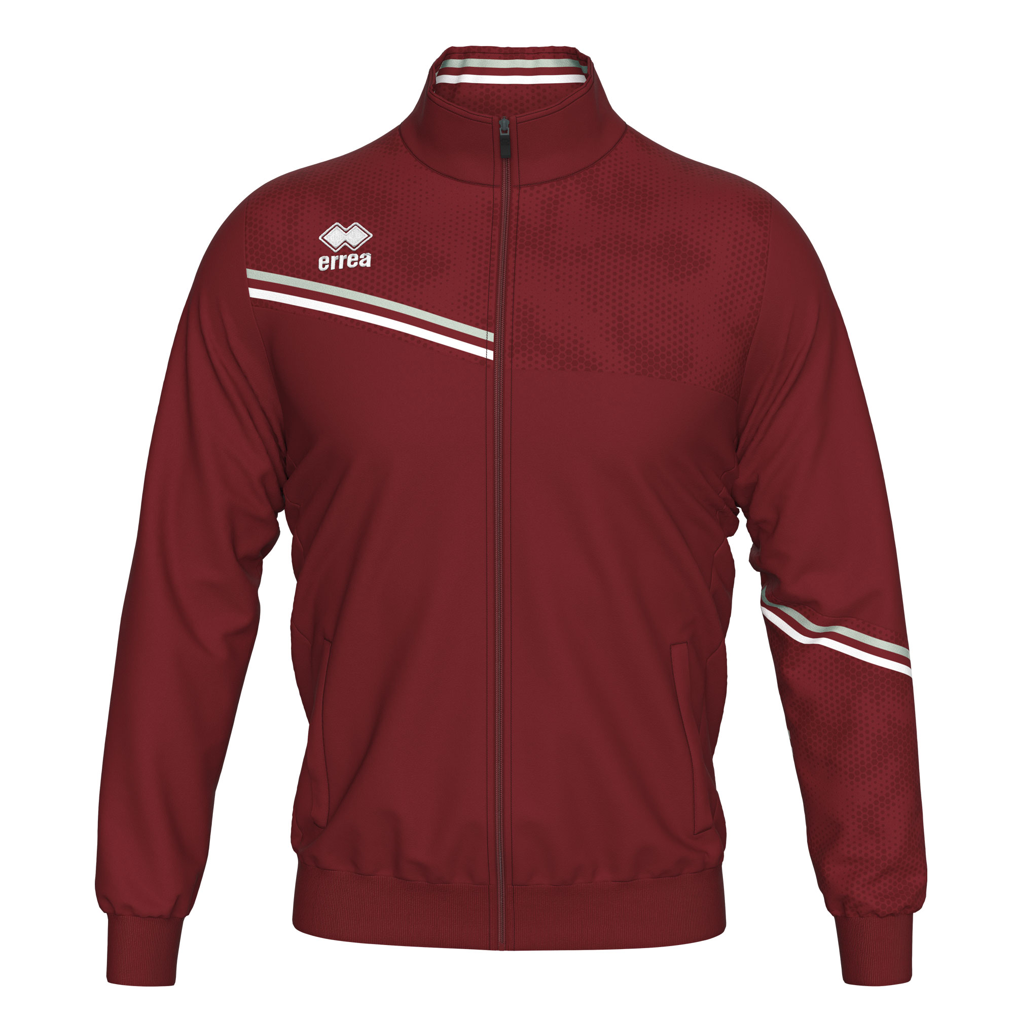 Errea Erick Tracksuit Top Maroon Grey White