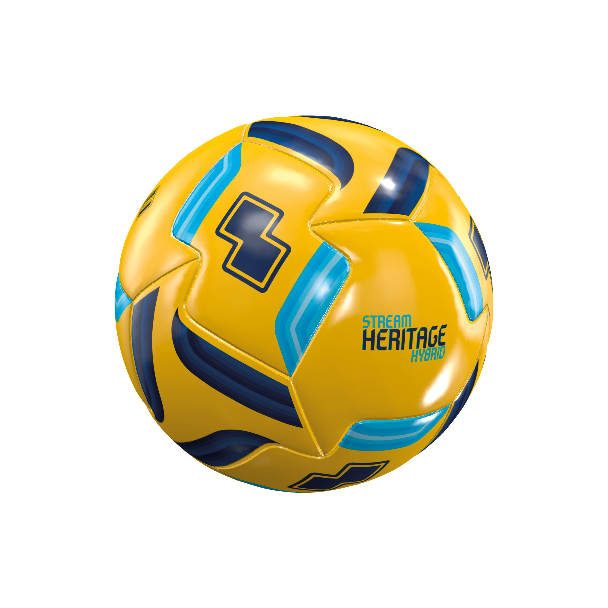 Errea Stream Hybrid Heritage Football Yellow Navy Cyan