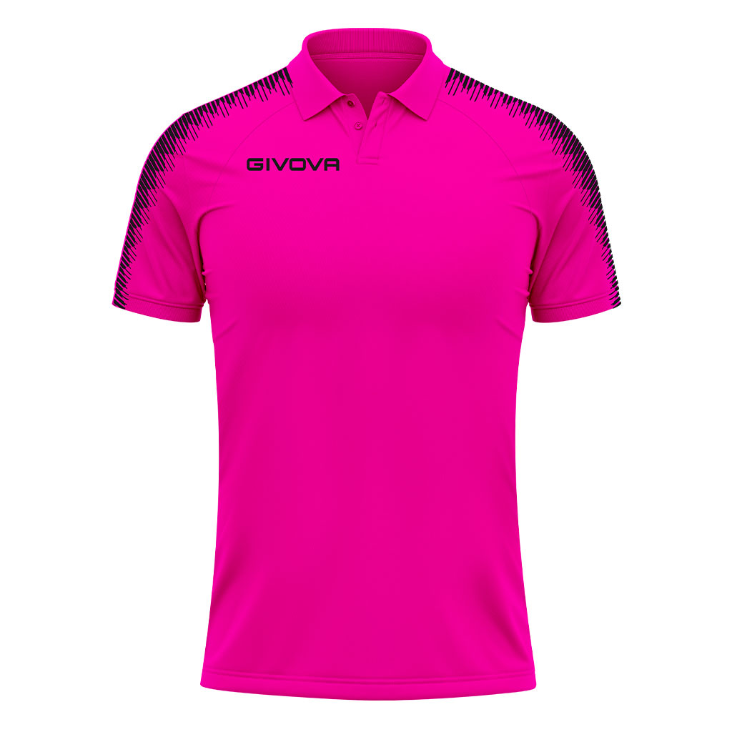 Givova Club Polo Shirt Fuchsia Fluo Black