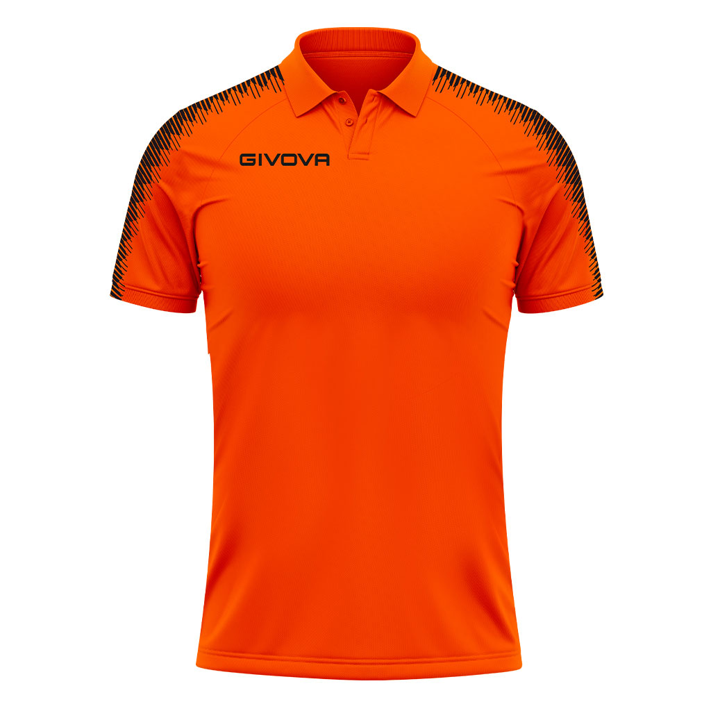 Givova Club Polo Shirt Orange Fluo Black