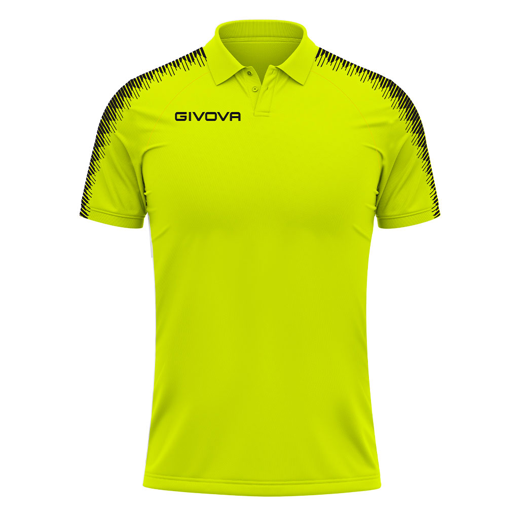 Givova Club Polo Shirt Yellow Fluo Black
