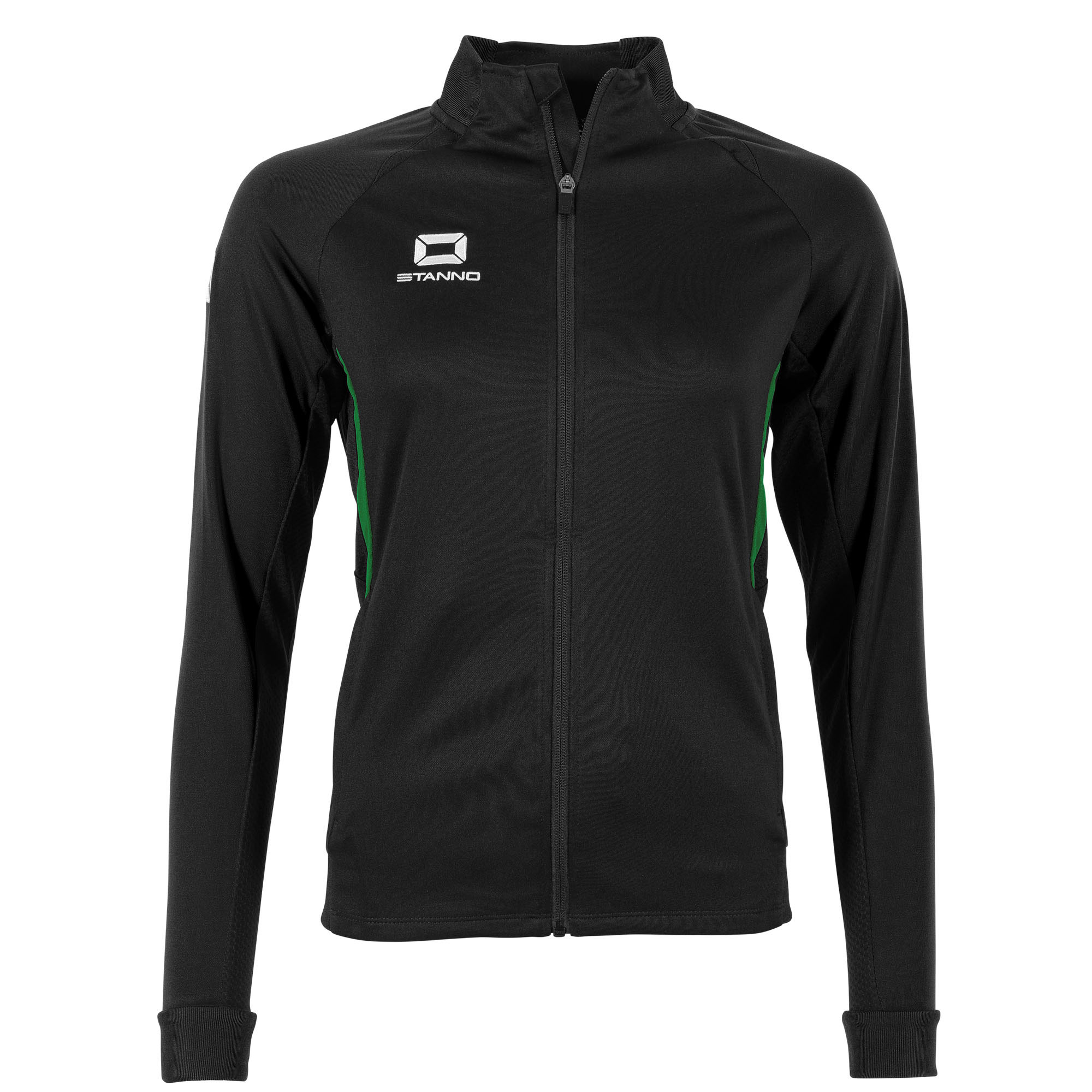 Stanno Stadio Ladies Full Zip Tracksuit Top Black Green
