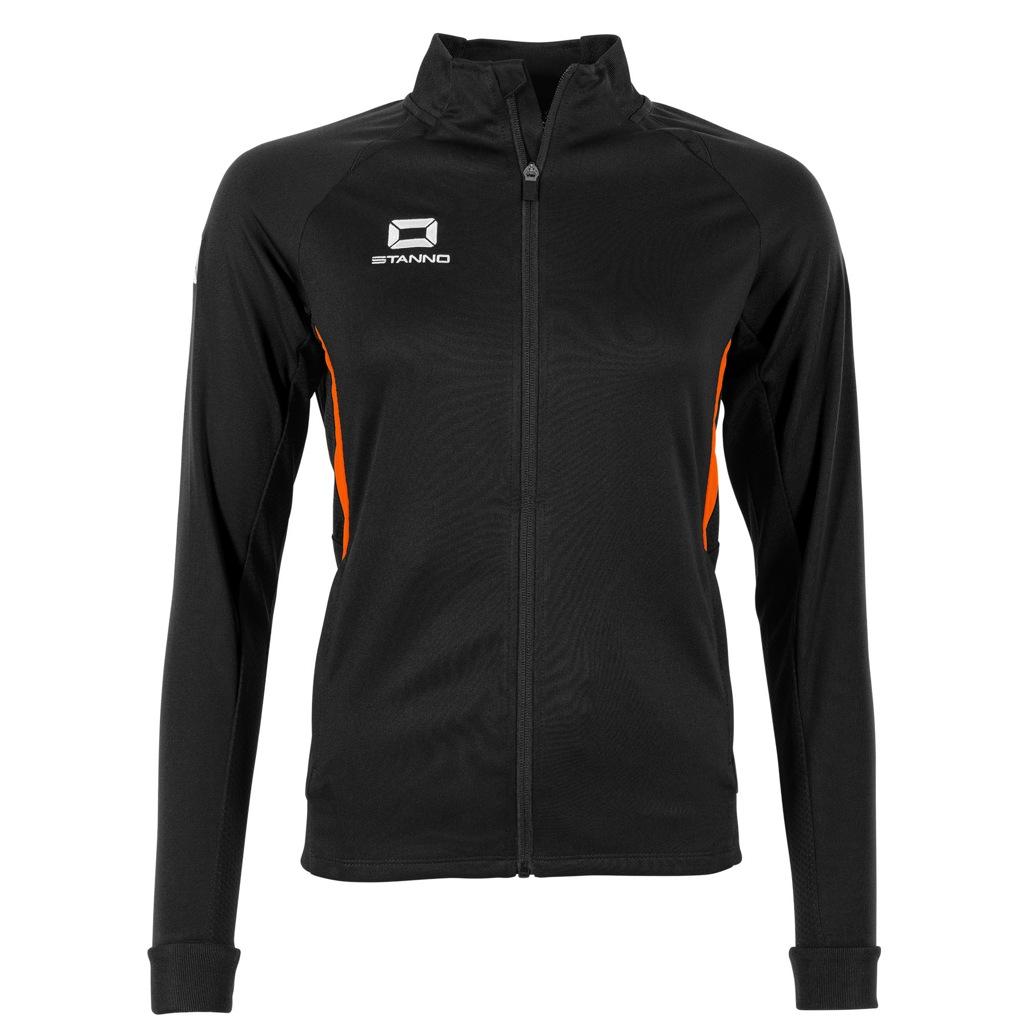 Stanno Stadio Ladies Full Zip Tracksuit Top Black Orange