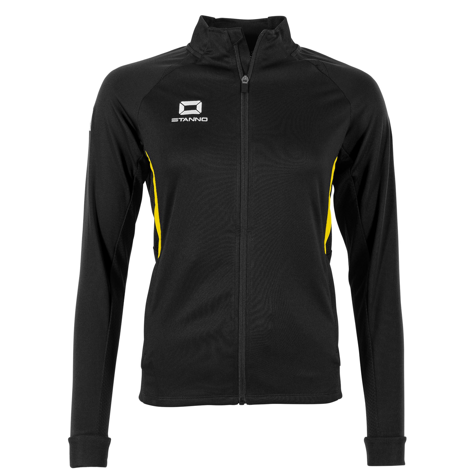 Stanno Stadio Ladies Full Zip Tracksuit Top Black Yellow