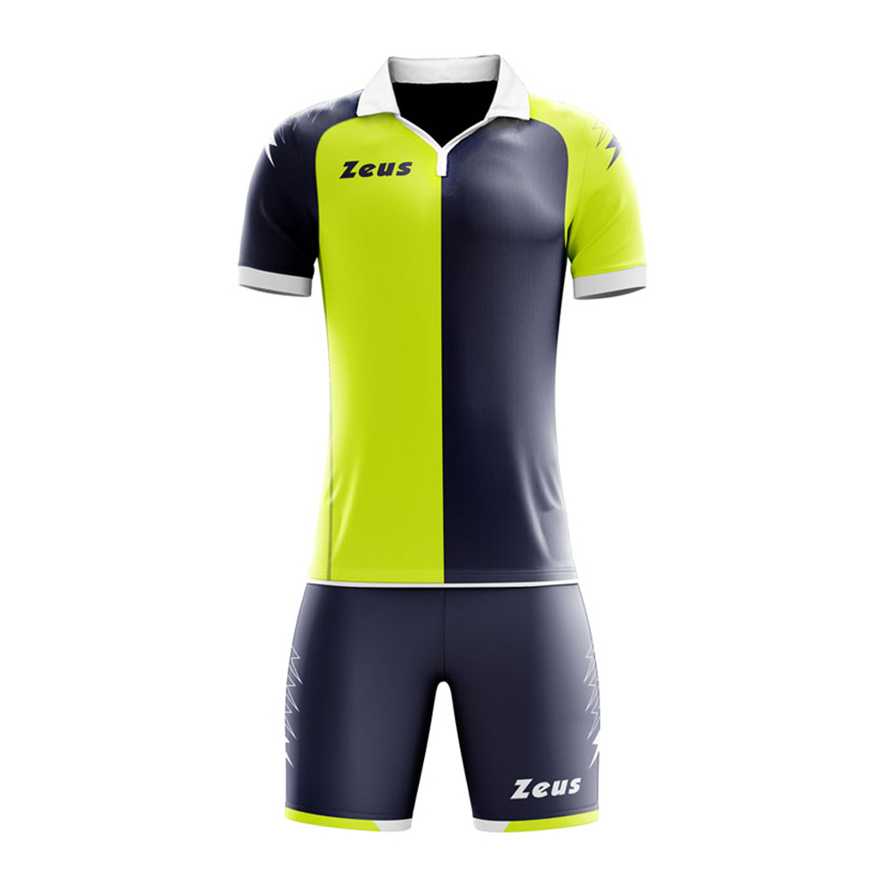 Zeus Gryfon Football Kit Navy Yellow Fluo